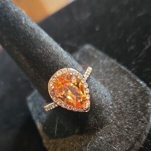 Vintage Citrine Teardrop Ring, 8